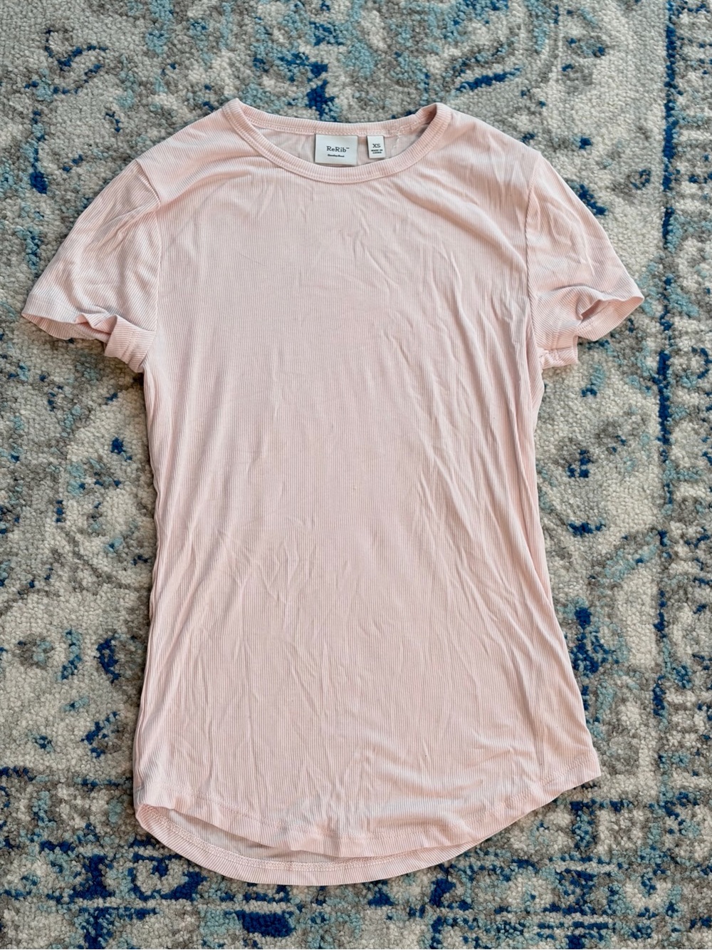 Aritzia Re Rib Pink Tee T Shirt